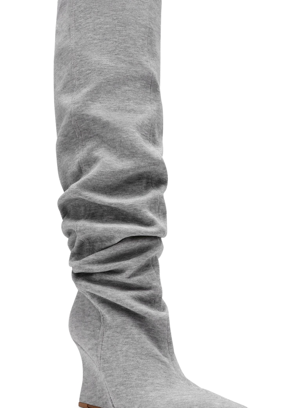 Steve Madden Light Gray Over-the-Knee Slouch Wedge Boots